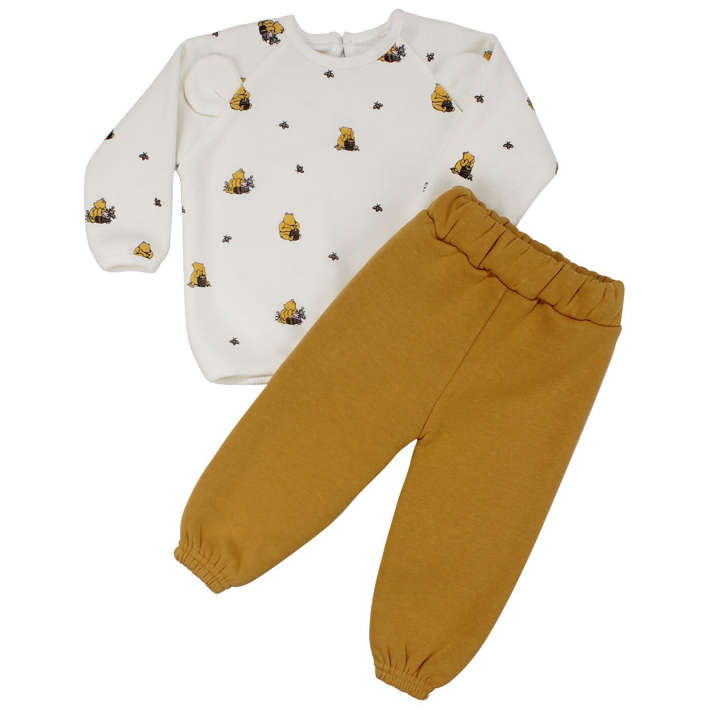 Unisex Ekru Sarı Bal Ayılı 2'li Takım