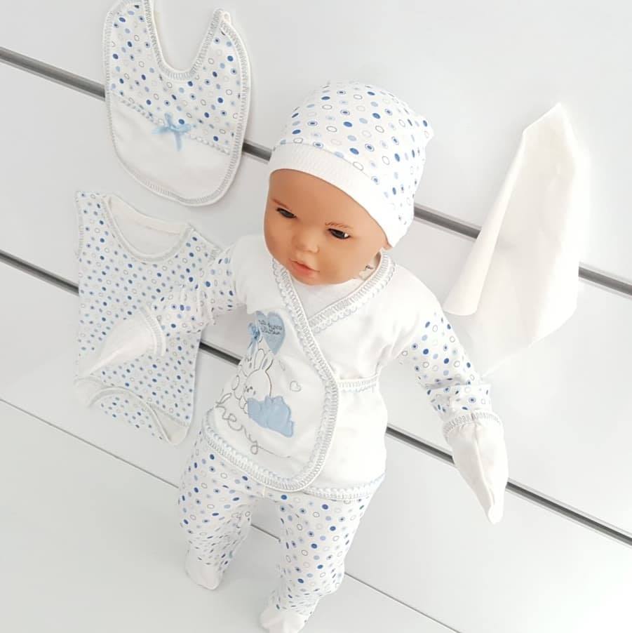 Chery Açık Mavi 7 li Erkek Bebek Hastane Çıkış Seti