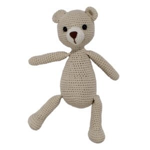 Amigurumi Sevimli Taş Renk Ayıcık Organik Oyuncak