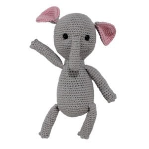 Amigurumi Sevimli Gri Renk Fil Organik Oyuncak