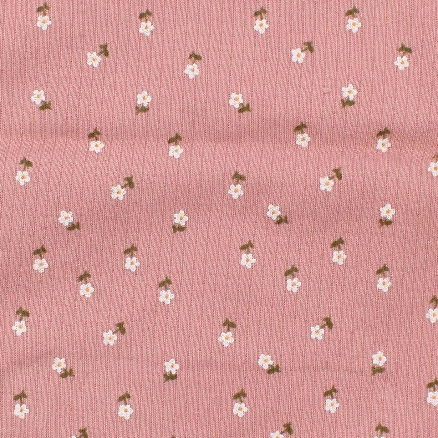 Kız Bebek Gül Kurusu Raporlu Çiçek Desenli Askılı Zıbın