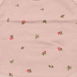 Kız Bebek Pembe Raporlu Çiçek Desenli Askılı Zıbın