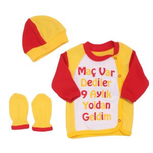 Unisex Taraftar GS Galatasaraylı İsme Özel 4 Parça Takım 0-3 Ay