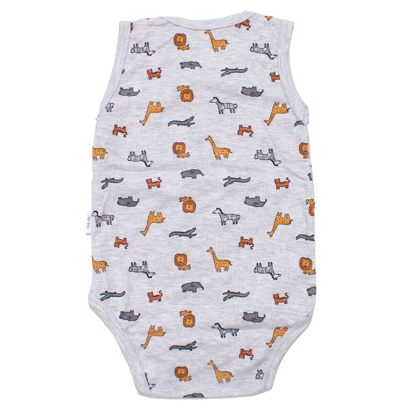 Erkek Çocuk Gri Hayvan Baskılı Raporlu Askılı Zıbın