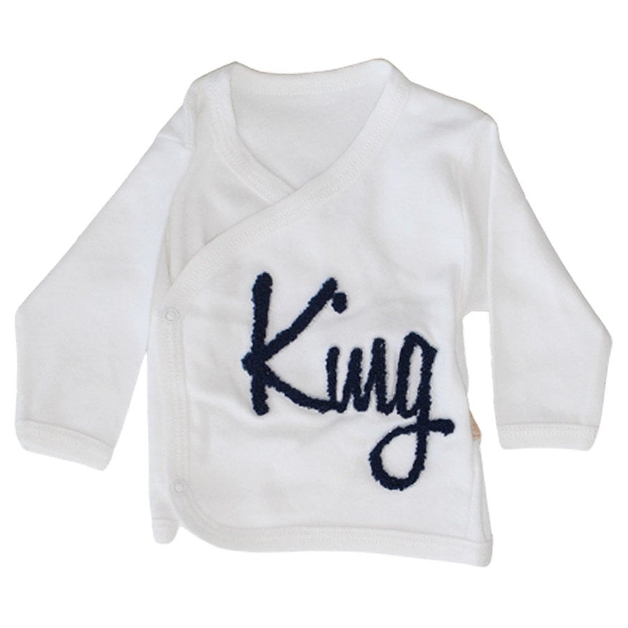 King Şapkalı Lacivert Beyaz Zıbın 3'lü