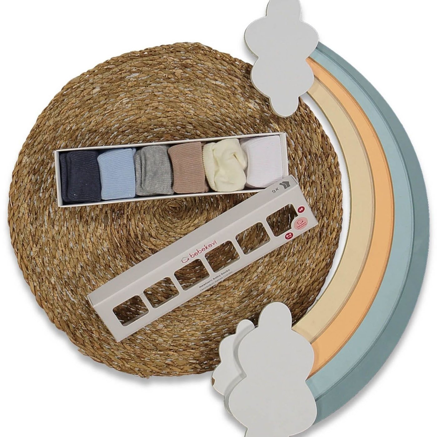 Erkek Bebek Laci Gri Kahve 6'lı Çorap Seti 0-6 Ay