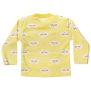 Bulut Desenli Alt Üst Sarı 2'li Pijama Takım