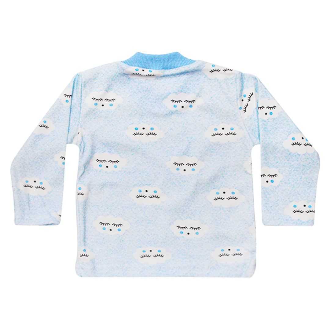 Erkek Bebek Bulut Desenli Alt Üst Mavi 2'li Pijama Takım