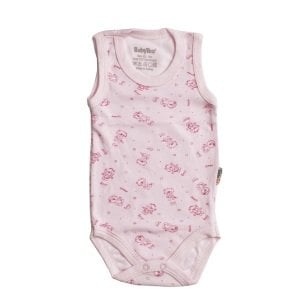 Pembe Hayvan Desenli Askılı Zıbın