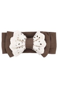 Kız Bebek Kahve Fisto Yakalı Fiyonklu Bandanalı Tulum