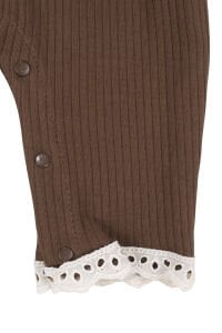 Kız Bebek Kahve Fisto Yakalı Fiyonklu Bandanalı Tulum