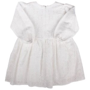 Kız Çocuk Ekru Çiçekli Elbise