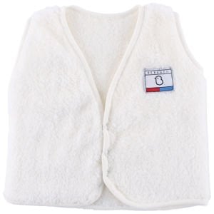 Unisex Ekru Welsoft Peluş Çıt Çıtlı Yelek