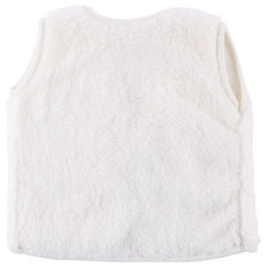 Unisex Ekru Welsoft Peluş Çıt Çıtlı Yelek