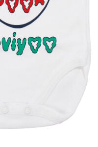 Unisex Beyaz Anneannem Beni Çok Seviyor Yazılı Askılı Zıbın