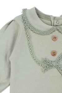 Kız Bebek Yeşil Fistolu Yakalı Düğmeli Patikli Tulum