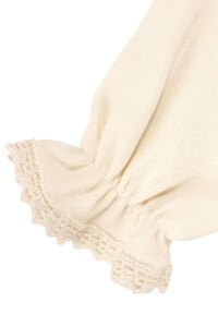 Kız Bebek Ekru Fistolu Yakalı Düğmeli Patikli Tulum