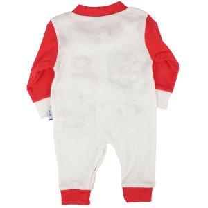 Kız Bebek Beyaz Fuşya Papatya Ayı Nakışlı Bereli Tulum