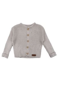 Unisex Gri Düğmeli Hırkalı 2'li Lüks Triko Takım