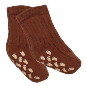 Unisex Kahve Kaydırmaz Taban Polar Çorap