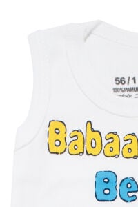 Unisex Beyaz Babaannem Beni Çok Seviyor Yazılı Askılı Zıbın