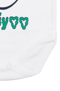 Unisex Beyaz Babaannem Beni Çok Seviyor Yazılı Askılı Zıbın