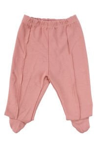 Kız Bebek Ekru Pembe Çiçek Desenli Çıtçıtlı Bereli 3'lü Takım 0-3 Ay