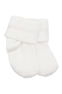 Unisex Beyaz Mavi Kiremit 3'lü Çorap Set 0-6 Ay