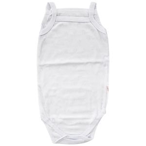 Kız Bebek Kalp Desenli İp Askılı Beyaz Body Zıbın