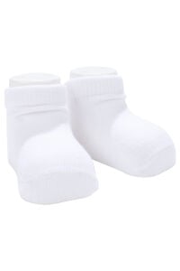 Unisex Beyaz Düz Patik Çorap 0-6 Ay
