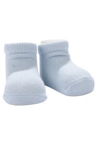 Unisex Mavi Düz Patik Çorap 0-6 Ay