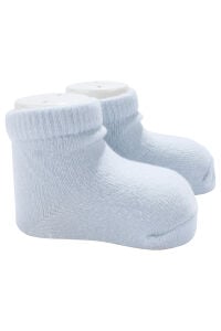 Unisex Mavi Düz Patik Çorap 0-6 Ay