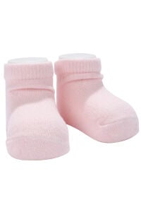 Unisex Pembe Düz Patik Çorap 0-6 Ay