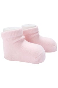 Unisex Pembe Düz Patik Çorap 0-6 Ay