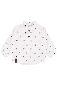 Erkek Bebek Desenli Ekru Müslin Gömlekli Yeşil Pantolonlu 2'li Takım