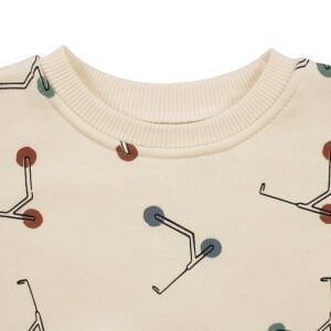 Erkek Çocuk Ekru Gri Renkli Scooter Baskılı Üç İp  2'li Takım