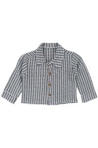 Erkek Bebek Gri Ekose Gömlekli Çizgili Ceketli 3'lü Lüks Takım