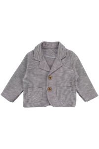 Erkek Bebek Gri Ekose Gömlekli Çizgili Ceketli 3'lü Lüks Takım