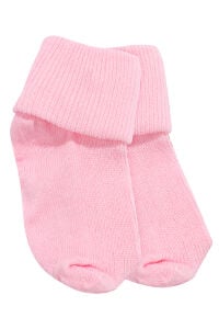 Kız Bebek Hardal Pembe Lila 6'lı Kıvrık Patik Çorap 0-6 Ay