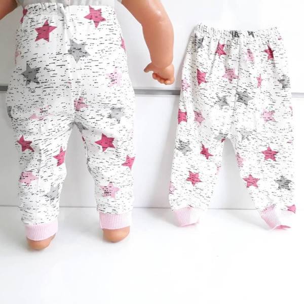 Yıldızlı Pembe Tek Alt Bebek Penye Pijama