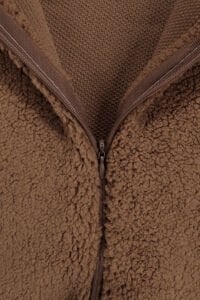 Unisex Kahve Ayı Nakışlı Kapşonlu Peluş Tulum