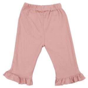 Kız Bebek Ekru Pembe Çiçek Desenli Fistolo 2'li Takım