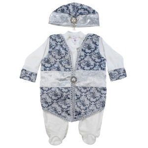 Tuğra Desenli Laci Gümüş Şehzade Erkek Bebek Mevlüt Tulumu