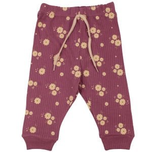 Kız Bebek Ekru Mor Çiçek Desenli Bandanalı 2'li Takım