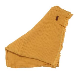 Unisex Sarı Püsküllü 4 Kat Battaniye 80x120