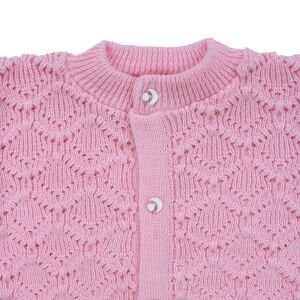 Pembe , Bereli Triko Kız Bebek Tulumu