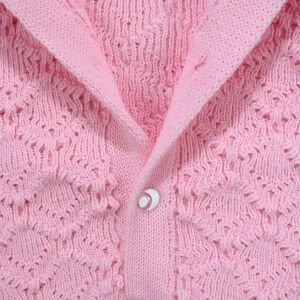 Pembe , Bereli Triko Kız Bebek Tulumu