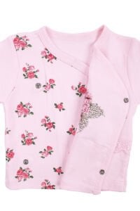 Kız Bebek Pembe Güllü Kanaviçe Nakışlı 3'lü Pijama Takımı 0-3 Ay