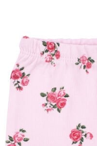 Kız Bebek Pembe Güllü Kanaviçe Nakışlı 3'lü Pijama Takımı 0-3 Ay