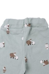 Unisex Yeşil Kuzulu Desenli Çıtçıtlı Pijama Takımı